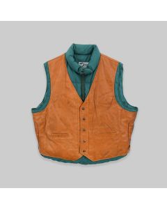 Schott 1980s Leather Goose Down Vest