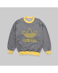 Adidas Heather Grey & Yellow Sweatshirt