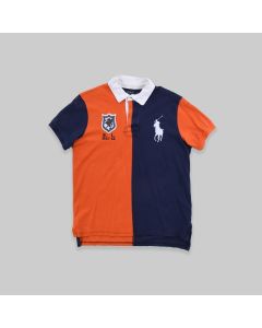 Ralph Lauren Orange & Navy Blue Polo Shirt