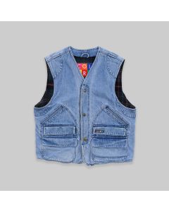 United Colors of Benetton 1980s Denim Utility Vest