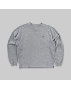 Nike Early 2000s Grey Sweatshirt With Embroidered Logo 