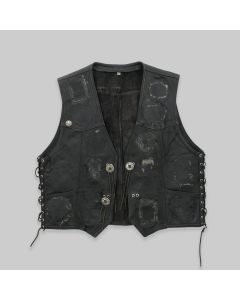 Vintage 1990s Leather Biker Vest